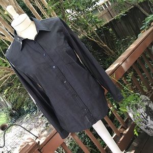 NWT IZOD L/S Button-down Navy Oxford Top